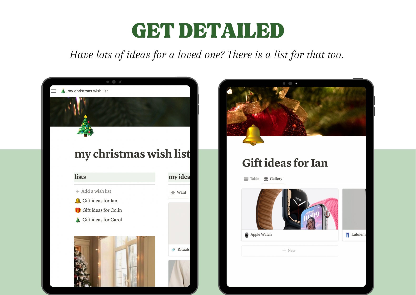Notion Gift Tracker | Notion Digital Planner Holiday Christmas Gift ...