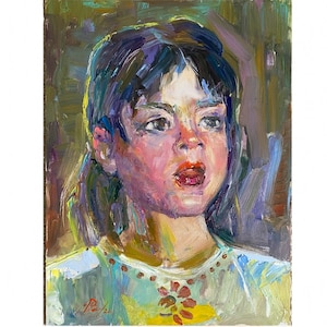 Girl portrait, Child face, Original Painting, Woman portrait, boy portrait, portrait painting , Ukrainian Art, Wall decor, Gift