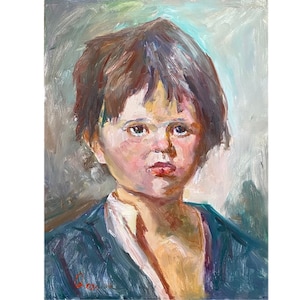 Portrait painting, Child portrait, Original Painting, Male portrait, boy portrait, Original artwork, Ukrainian Art, Wall art decor, Gift