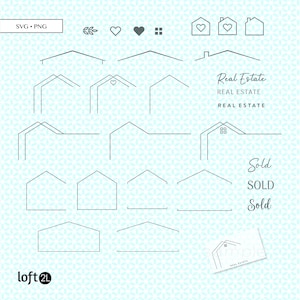 Realtor Real Estate Logo and Roof Bundle svg, png, Minimalist Real Estate DIY svg png Kit, House Roof svg, Real Estate logo svg png digital