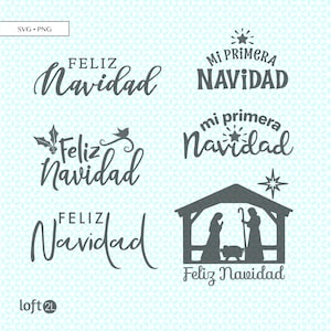 Spanish Christmas Bundle SVG, PNG, Spanish Nativity Natividad svg png, Mi Primera navidad SVG, First Christmas Spanish, Feliz Navidad svg