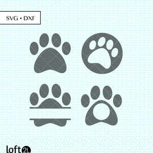Paw SVG DXF Cut Files • Paw svg • Paw dxf • Paw Cut Files • Paw Monogram • Paw Silhouette, Paw clipart