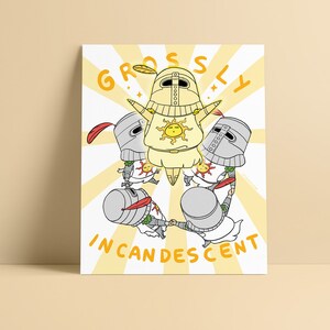 Grossly Incandescent Sunbros Art Print (Physical Print) / dark souls, video games, playstation, solaire, sunbro