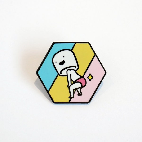 Booty Boy / Marshmallow Hard Enamel Lapel Pin // kawaii, cute, marshmallow, dance, dancing, pride, happy