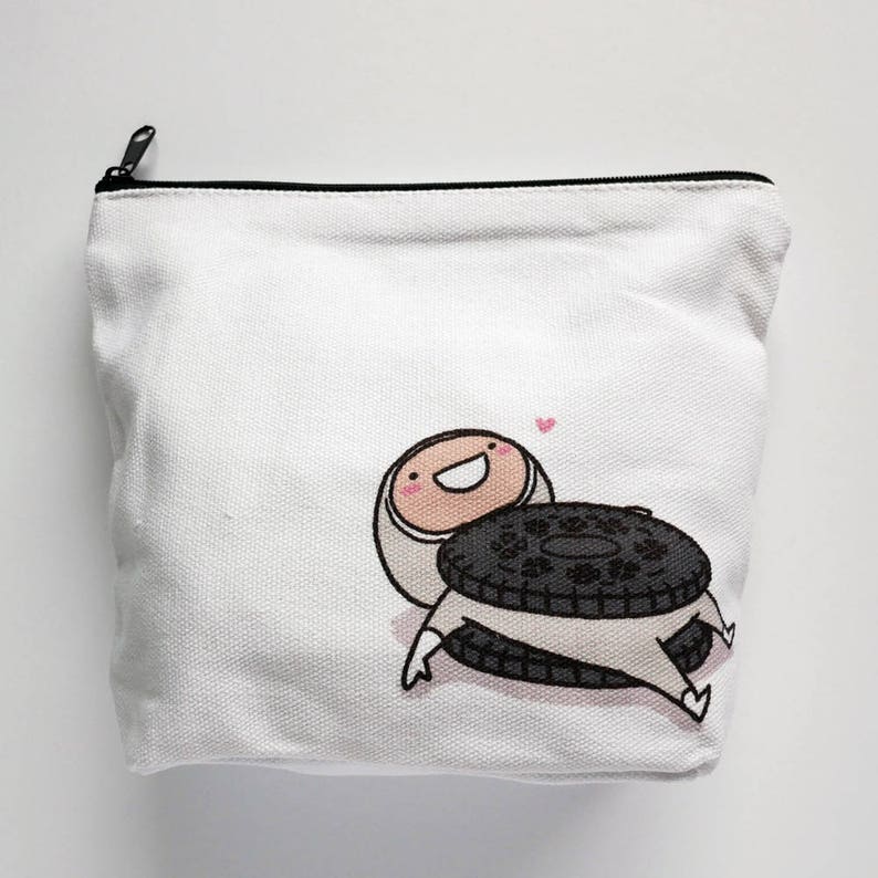 kawaii Oreo Canvas Pouch snack cookie cookies food sweet accessory makeup bag pencil case dessert cake cute