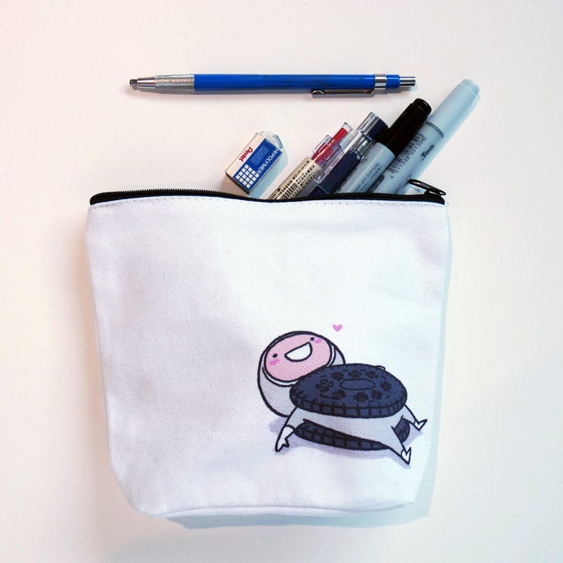 kawaii Oreo Canvas Pouch snack cookie cookies food sweet accessory makeup bag pencil case dessert cake cute