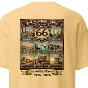 Camiseta EXCLUSIVA del 100º aniversario de la Ruta 66 "Los 8 estados".