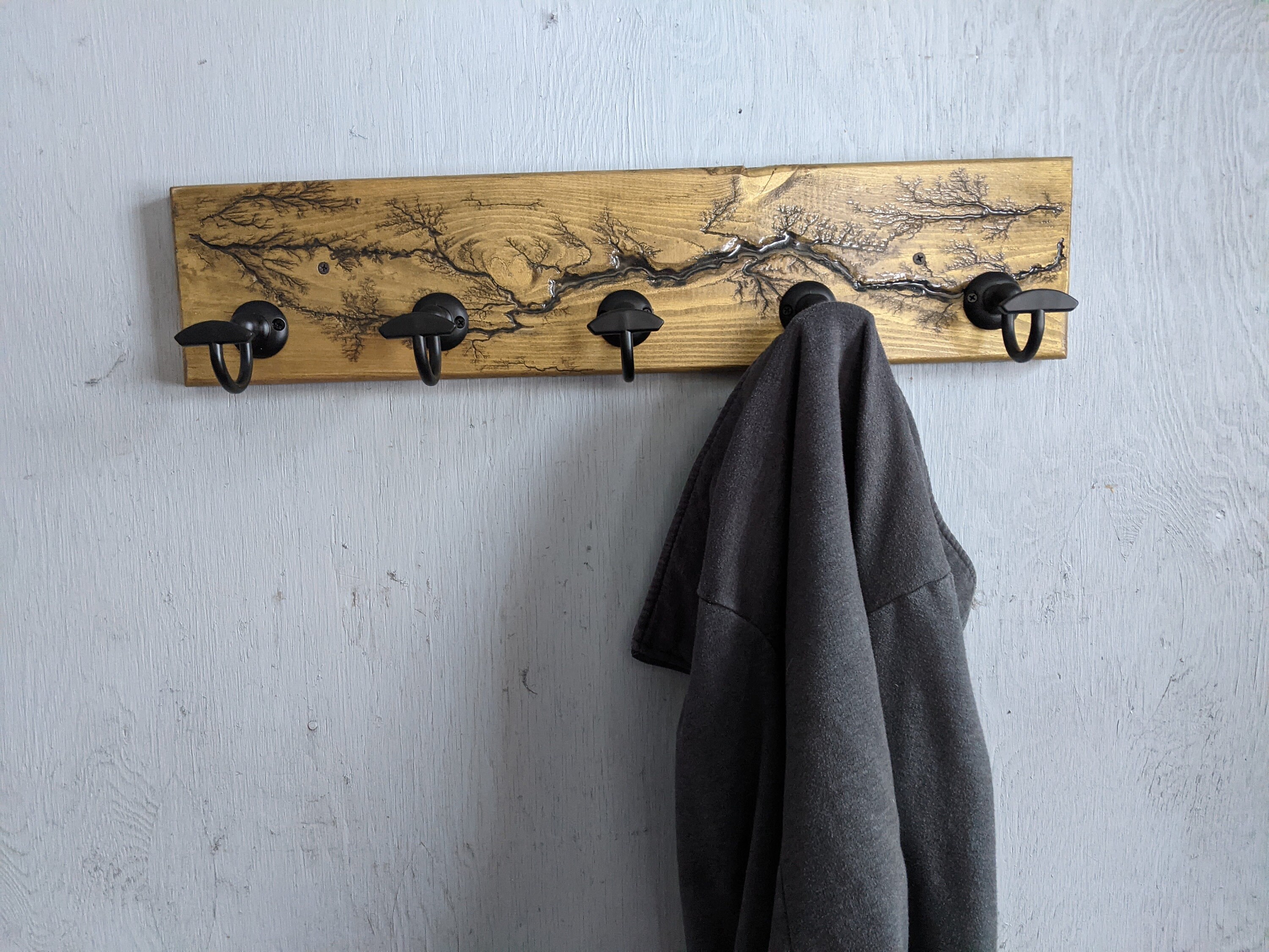 24 Black Hills Gold Electrocuted Coat Rack Wall Etsy