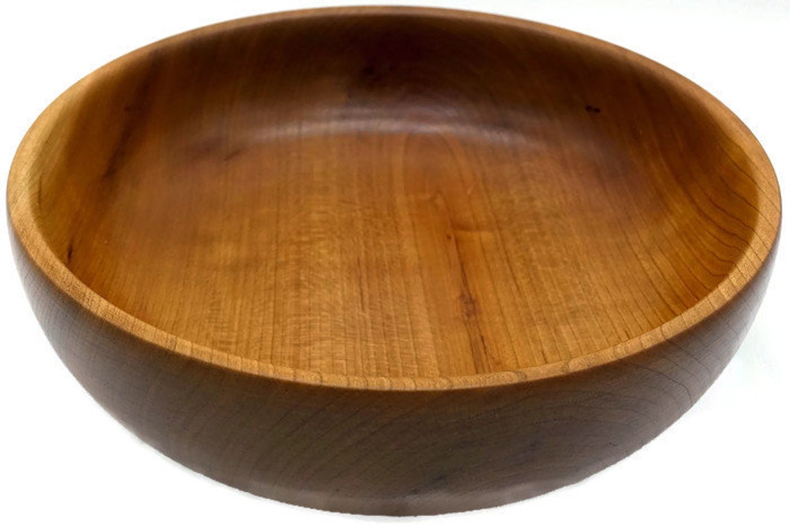 Large Cherry wood salad bowl vegetable dish food safe dish Etsy