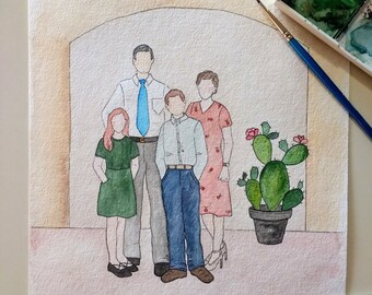 Watercolor Family portraits