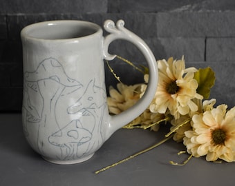 Handmade Ceramic Mushroom Mug: Nature Inspired Pottery