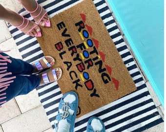 ROOTING FOR BLACKS Mat martin theme doormat | front door mat | black and proud