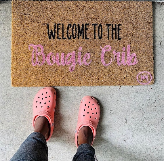Welcome To The Bougie Crib Mat-Pink Mat | Bougie Crib | Welcome Mat | girly doormat | cute doormats| funny doormat | housewarming gift