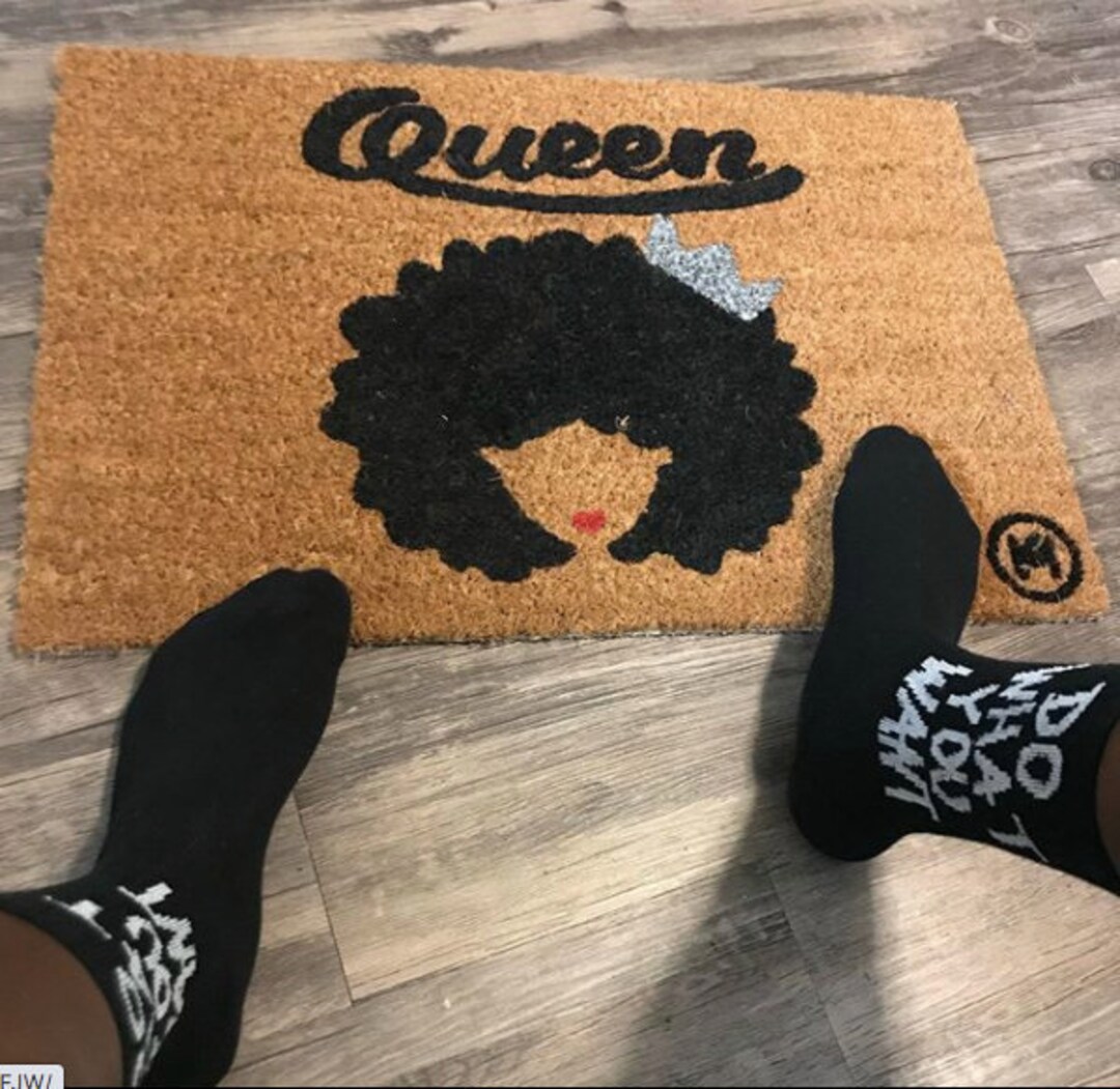 Rock Queen Mat Stack QUEEN Mat-queen Doormat | Black Women | Front-door Mat | Housewarming ...