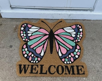 Butterfly Welcome Mat | Welcome mat| Home decor| Housewarming| Front door decor
