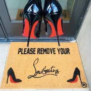 Veuillez retirer vos loubs MAT| paillasson drôle | cadeau de pendaison de crémaillère | décoration d'intérieur design
