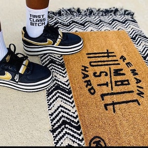 REMAIN HUMBLE MAT | housewarming gift| home decor| funny doormat| hustler