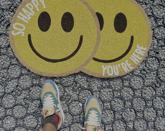 So Happy You’re Here Mat | Home decor | Housewarming Gift | Welcome mat