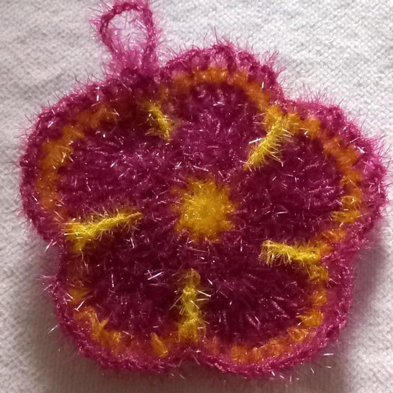 Tawashi-Schwamm, großer Blumen-Tawashi, Gänseblümchen-Design, individuell anpassbar