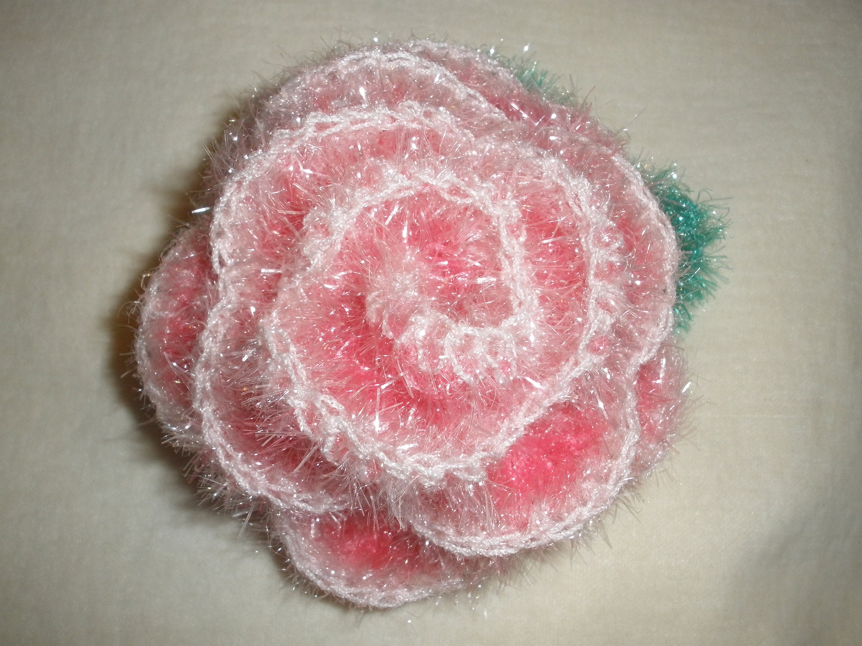 Tawashi /Eponge Rose Fleur