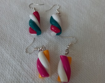 Marshmallow earrings fimo earrings candy earrings