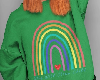Clowncore Rainbow Graphic Tee - Weirdcore Kidcore Clothing