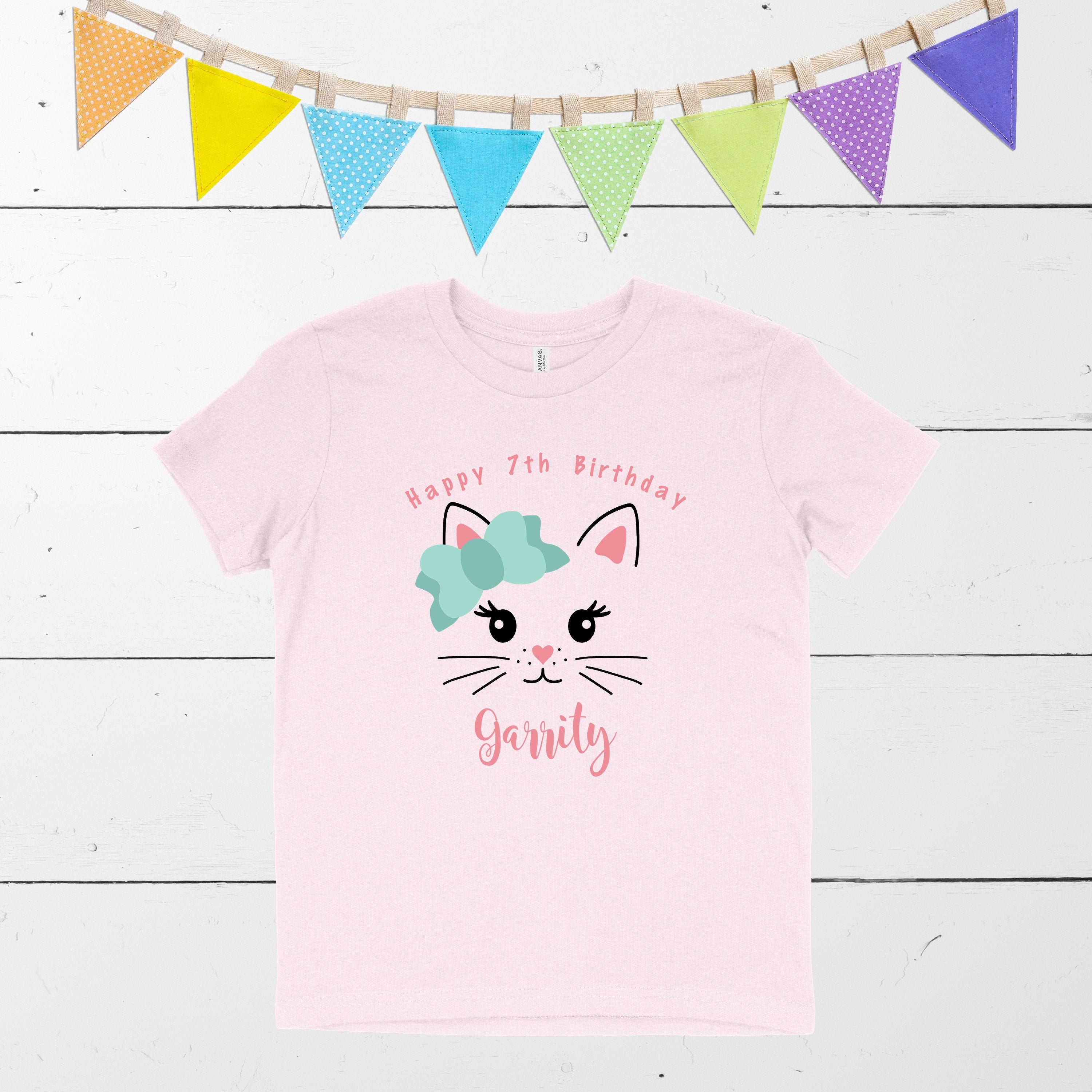 Cat birthday tshirt Kitten Happy Birthday shirt Custom cat Etsy