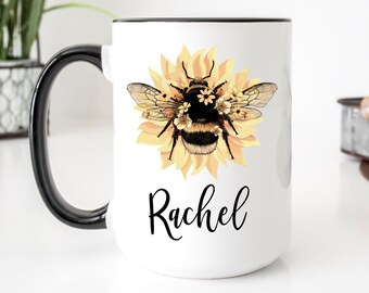 Black 12oz Latte Mug bb10L Queen Bee Yellow Black 12oz Latte Mug bb10L Queen Bee Yellow