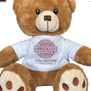 Adoption Teddy Bear, Gotcha Day Teddy Bear, Forever Family Teddy bear, Adoption Day Gift, Son Adoption Gift, Daughter Adoption Gift