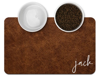Personalized Pet Placemat, Brown Pet Feeding Mat, Pet Place Mat, Custom Pet Mat, Custom Pet Gifts, New Pet Gift, Puppy Feeding Mat