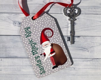 Personalized Santa Magic Key, Santa Key Door Hanger, No Chimney Santa Key, Christmas Eve Gift Ideas, Elf Gift For Kids, Christmas Magic Key