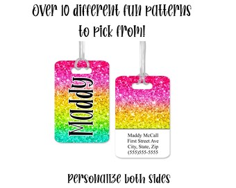 girly luggage tags