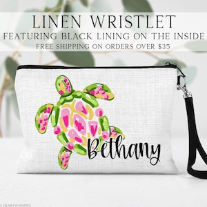 Sea Turtle Cosmetic Bag, Personalized Sea Turtle Makeup Bag, Sea Turtle Makeup Organizer, Toiletry Bag, Zipper Pouch, Sea Turtle Gift