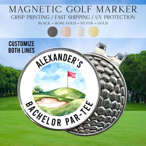 Bachelor Party Golf Ball Marker, Custom Golf Gift for Groom & Groomsmen, Personalized Golf Accessory, Wedding Party Favor for Men