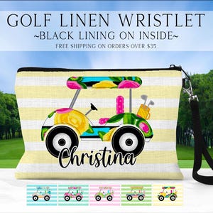 Golf Cart Wristlet, Personalized Golf Cart Bag, Golfing Gift Ideas, Custom Golf Cart Bag, Golf Toiletry Bag, Golf Wristlet, Golf Gift