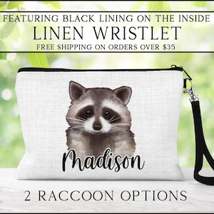 Raccoon Cosmetic Bag, Personalized Raccoon Makeup Bag, Raccoon Lover Gifts, Raccoon Zipper Pouch, Raccoon Make Up Bag, Racc2oon Gifts