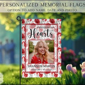 Memorial Garden Flag, In Loving Memory Of, Sympathy Flag,  Commentary Garden Flag, Memorial Gift, Cardinal Memorial Flag, Funeral Gift