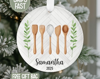 Baker Ornament, Baking Utensils Ornament, Personalized Baking Ornament, Custom Baker Ornament, Gift Ideas For Baker, Baking Lover Ornament