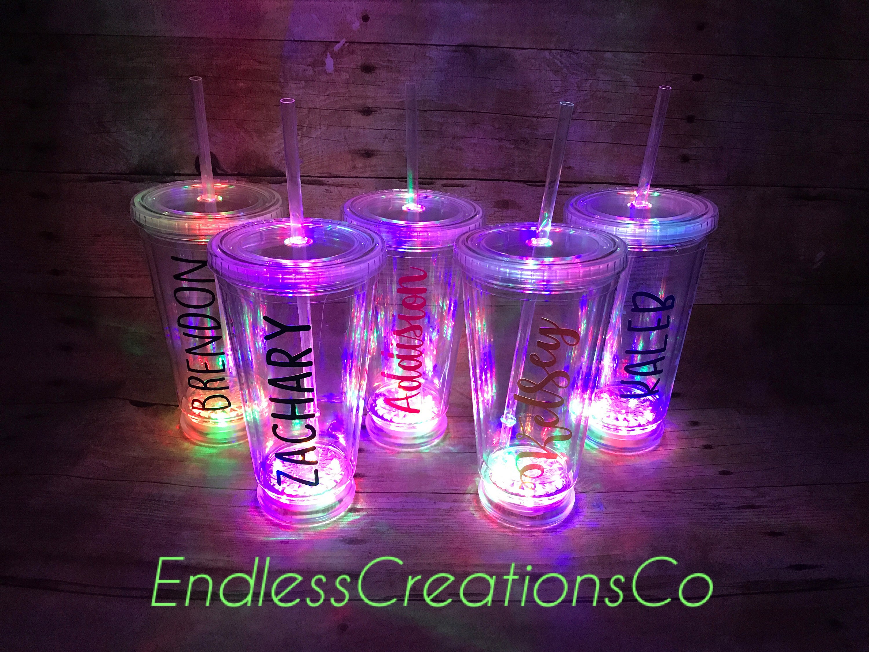Personalized LED Flashing Light Up Tumbler Etsy