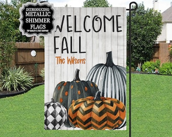 Welcome Fall Flag, Fall Pumpkin Garden Flag, Fall Garden Flag, Pumpkin Welcome Flag, Custom Fall Flag, Porch Flag, Autumn Decor, Fall Decor