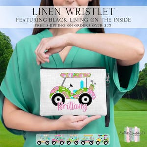 Golf Cart Wristlet, Personalized Golf Cart Bag, Golfing Gift Ideas, Custom Golf Cart Bag, Golf Toiletry Bag, Golf Wristlet, Golf Gift Golf Cart 3