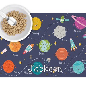 Personalized Planets Placemat, Kids Placemat, Customized Placemats For Kids, Personalized Gift For Kids, Custom Kid Gift, Table Placemat