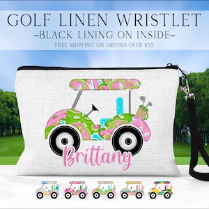 Golf Cart Wristlet, Personalized Golf Cart Bag, Golfing Gift Ideas, Custom Golf Cart Bag, Golf Toiletry Bag, Golf Wristlet, Golf Gift