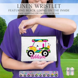 Golf Cart Wristlet, Personalized Golf Cart Bag, Golfing Gift Ideas, Custom Golf Cart Bag, Golf Toiletry Bag, Golf Wristlet, Golf Gift Golf Cart 5