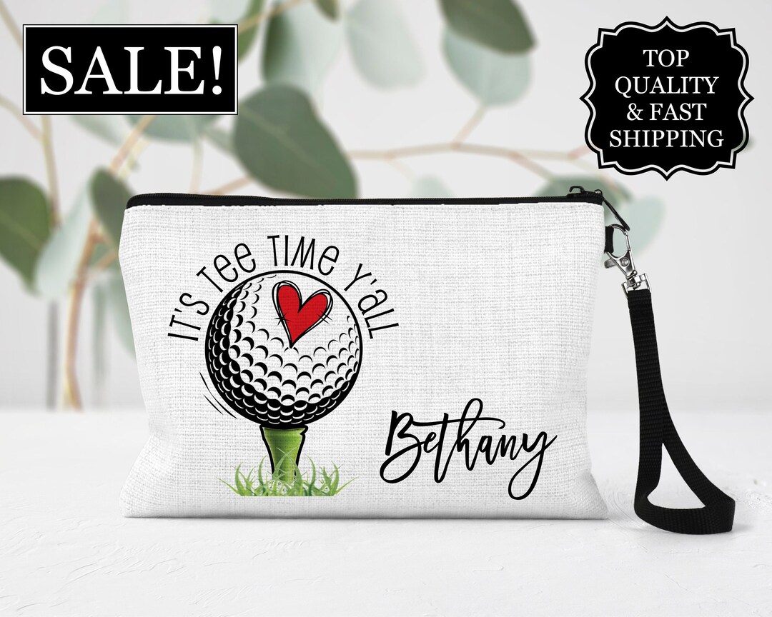 Golf Cosmetic Bag, Personalized Sports Make up Bag, Custom Golf Tee Bag, Golf Team Gift, Sports