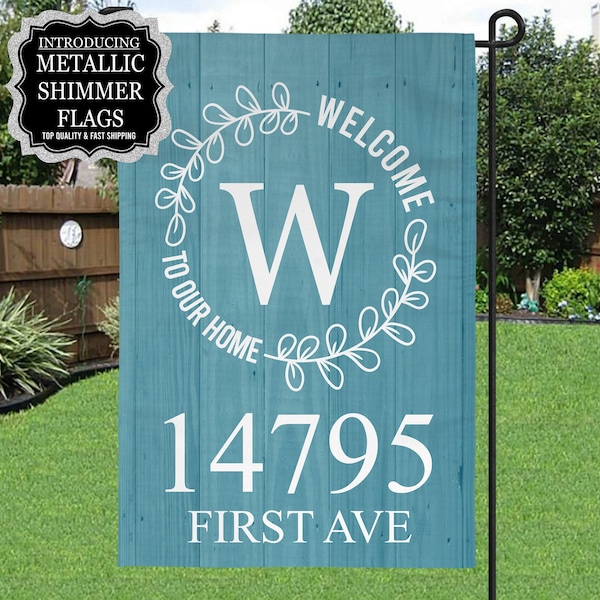 Personalized Address Garden Flag, Spring Garden Flag, Summer Garden Flag, Porch Decor, Entry Flag, Yard Decor, Housewarming Gift