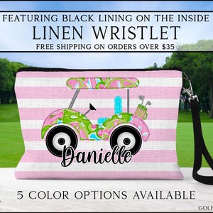 Golf Cart Wristlet, Personalized Golf Cart Bag, Golfing Gift Ideas, Custom Golf Cart Bag, Golf Toiletry Bag, Golf Wristlet, Golf Gift