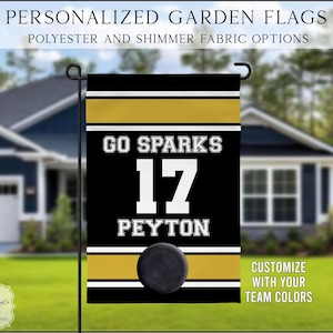 Hockey Garden Flag, Team Colors Hockey Garden Flag, Team Spirit Flag, Sport Flag, Team Color Flag, School Sport Flag, Custom Team Flag