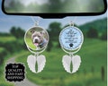 Pet Photo Angel Wings Memorial Hanging Charm, Rear View Mirror Memorial Charm, Personalized Memorial Ornament Charm, Double Sided Car Charm