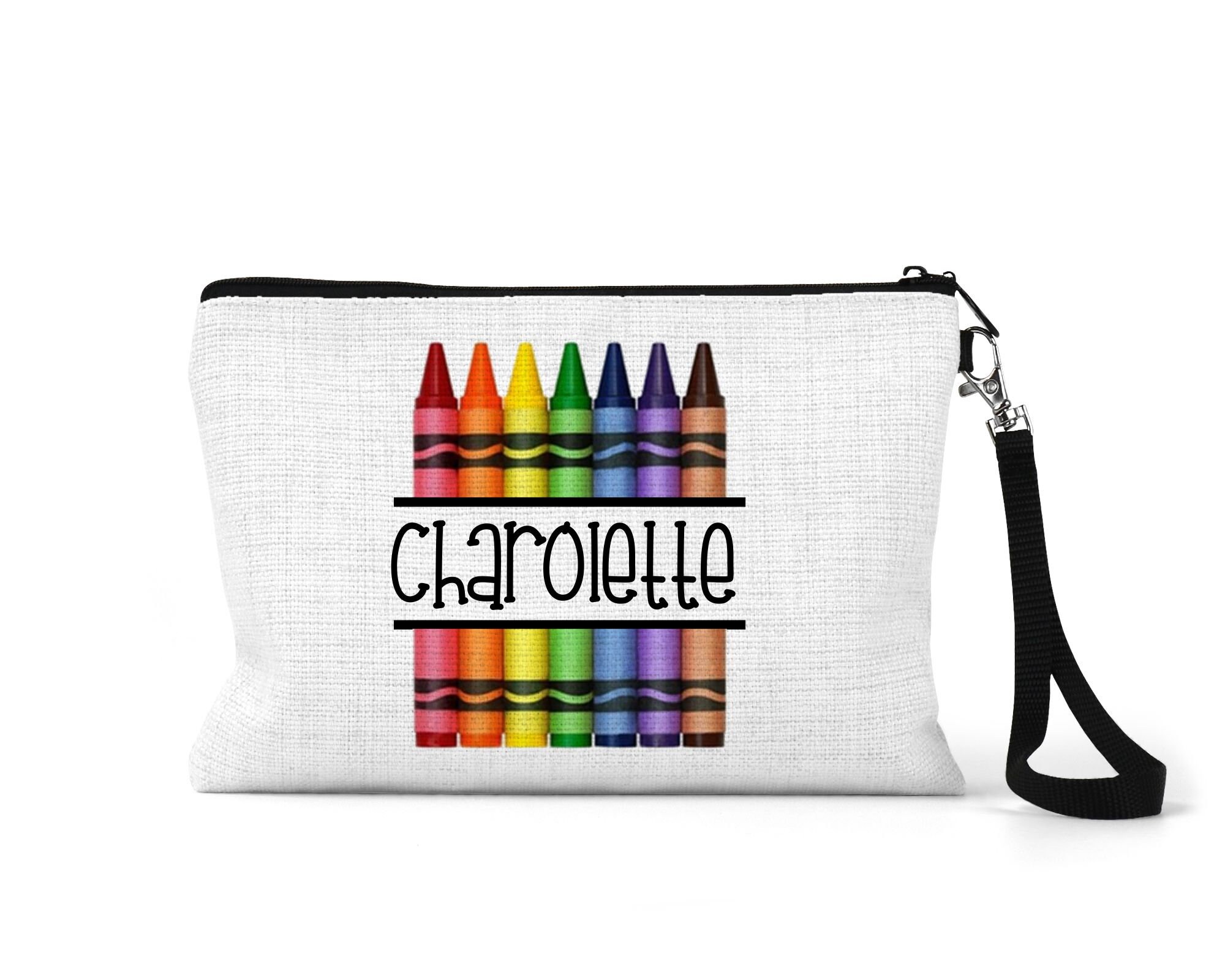 Personalized Crayon Bag Crayon Accessory Bag Crayon Zipper Etsy